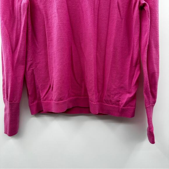 J. Crew Pink 100% Merino Wool‎ Long Sleeve Pullover Sweater Size M - Picture 3 of 9